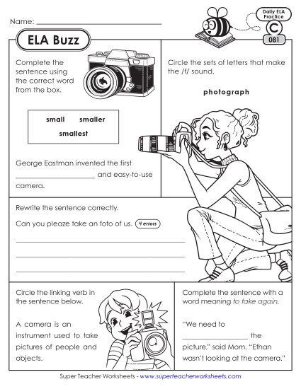 New ELA Buzz: Week 17<br>Worksheets 81 through 85 Worksheet