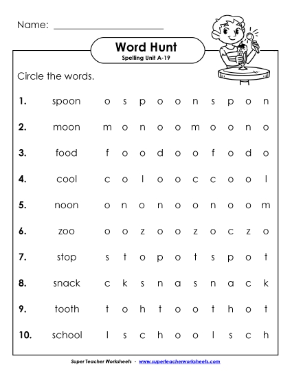 Horizontal Word Hunt (A-19)