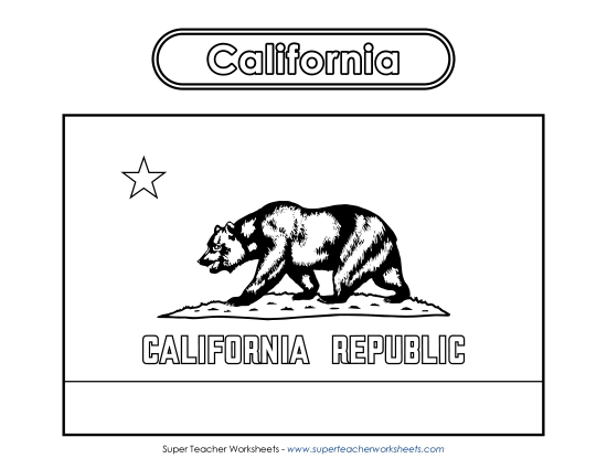 California Flag Coloring Page