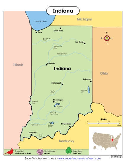 Map of Indiana