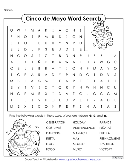 Cinco de Mayo Word Search
