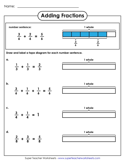 Adding Fractions: Making Tape Diagrams