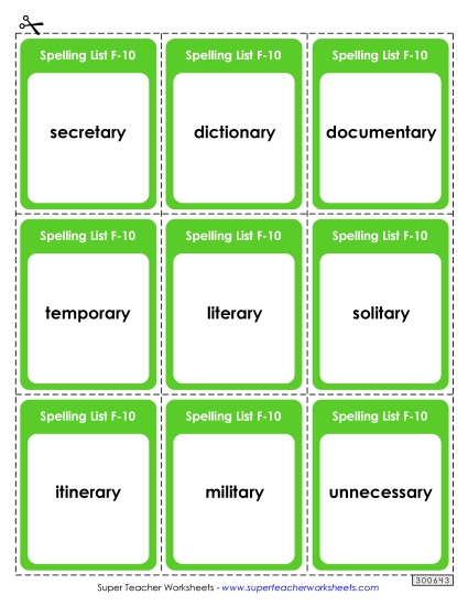 Flashcards (F-10)