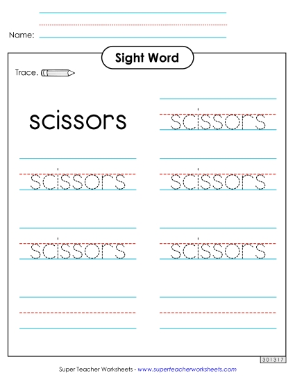 Trace the Word: Scissors