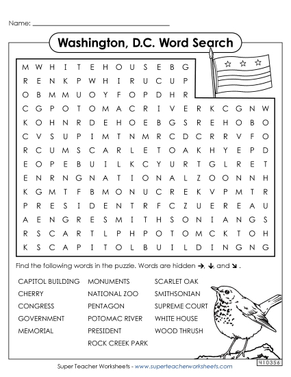 Washington, D.C. Word Search