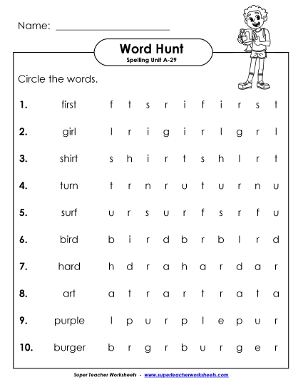 Horizontal Word Hunt (A-29)