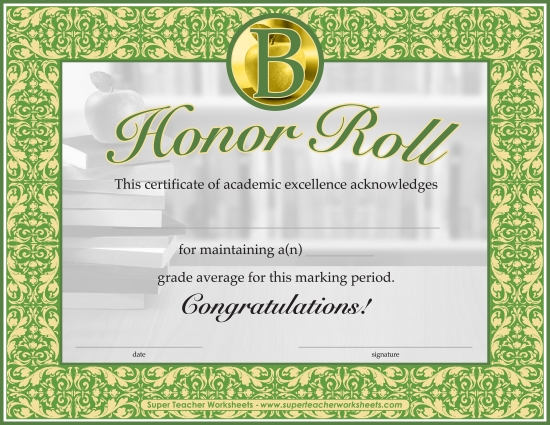"B" Honor Roll