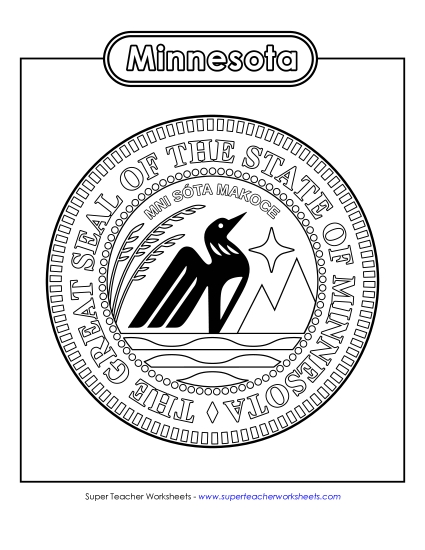 Minnesota State Seal (Black & White)