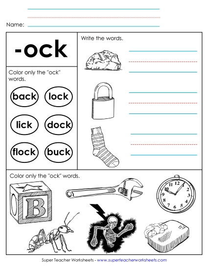 Worksheet 2 (-ock Words)