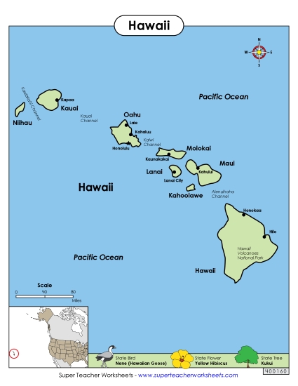 Map of Hawaii
