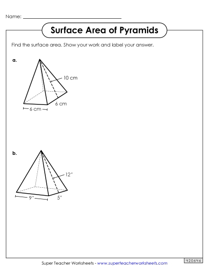 Surface Area of Pyramids