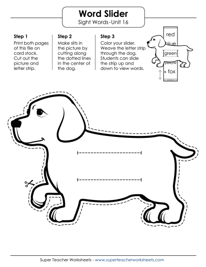 Word Slider (Unit 16)