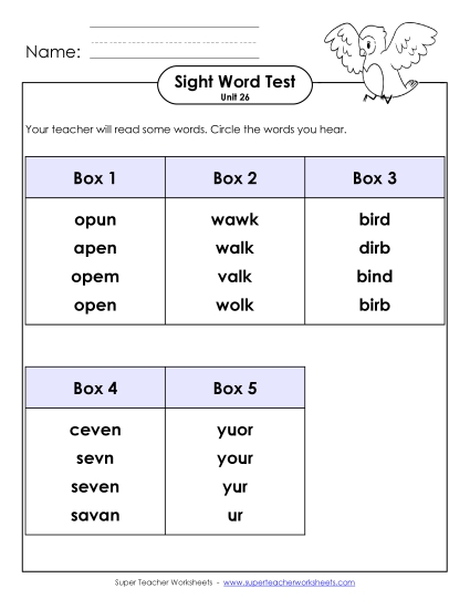 Whole Class Test (Unit 26)