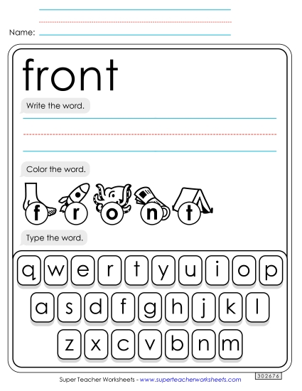 Write, Color, Type: Front