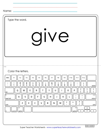 Type the Word: Give