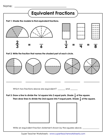 Equivalent Fractions w/ Picture Models