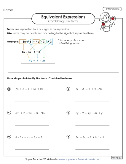 Combining Like Terms (Intermediate #2)