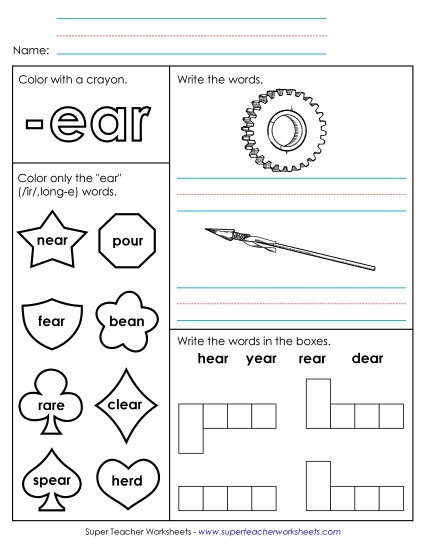 Worksheet 1 (-ear Words)