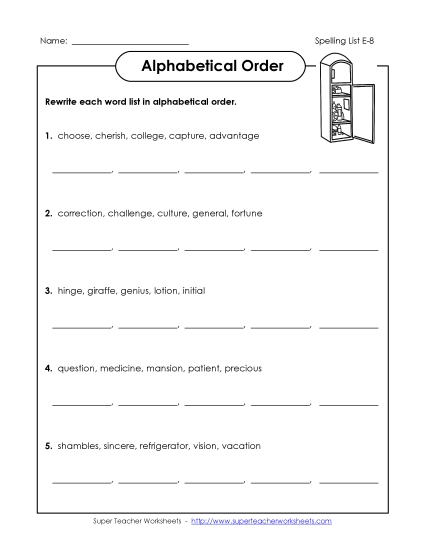 Alphabetical Order (E-8)