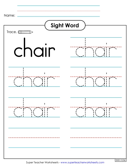 Trace the Word: Chair