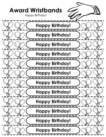 Award Wristbands - Happy Birthday!