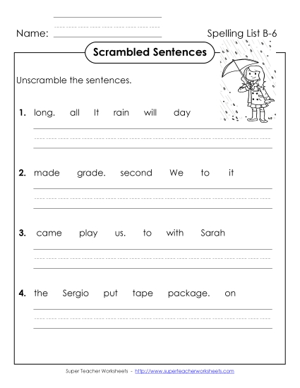 Scrambled Sentences (B-6)