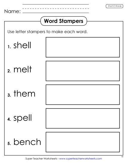 Letter Stampers (Short E)
