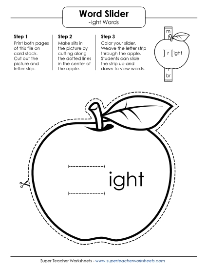 Word Slider (-ight Words)
