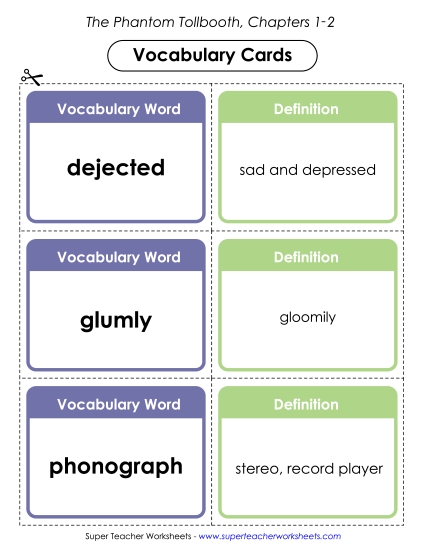 Vocabulary Cards for Chapters 1-2