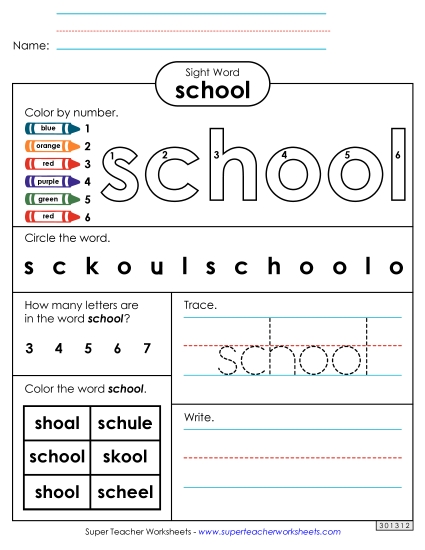 Worksheet 4: School