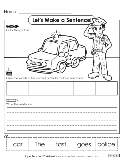 Build a Sentence: Police Officer
