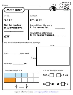 Math Buzz: Week 26<br>Worksheets 126 through 130