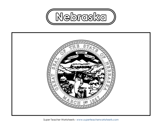 Nebraska Flag Coloring Page