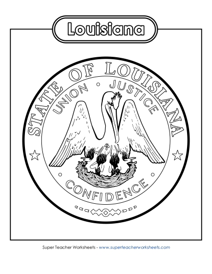 Louisiana State Seal (Black & White)