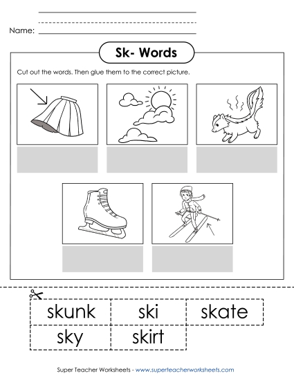 Cut-and-Glue (Sk- Words)