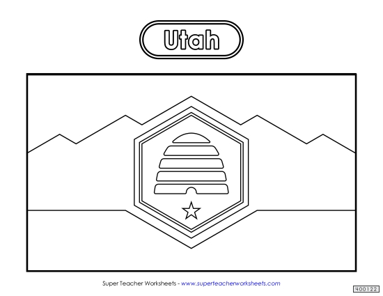 Utah Flag Coloring Page