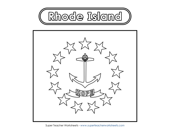Rhode Island Flag Coloring Page