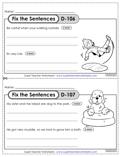 Fix the Sentences D-106 through D-110