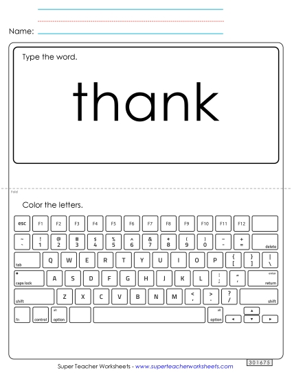 Type the Word: Thank
