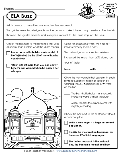 ELA Buzz: Week 6<br>Worksheets 26 through 30