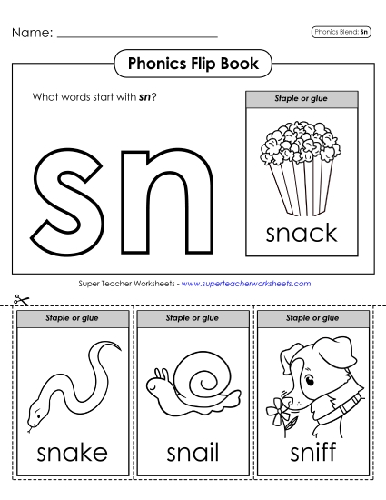 Phonics Flip Book (Sn-)