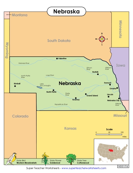 Map of Nebraska