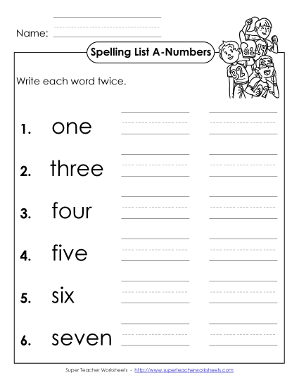 Write Twice (A-Number Words) 