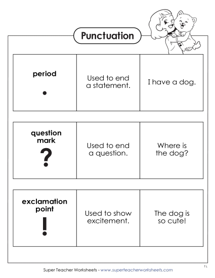 End Punctuation Anchor Chart