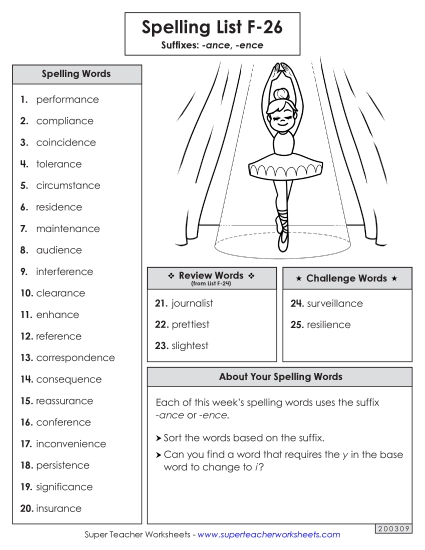 Spelling Word List (F-26)