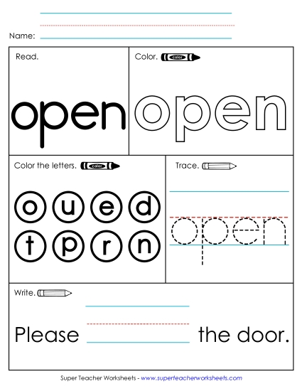Worksheet 1: Open