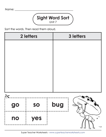 Sight Word Sort (Unit 7)