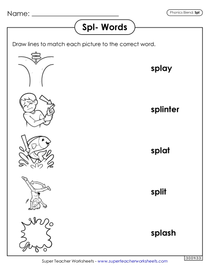 Matching Worksheet (Spl- Words)