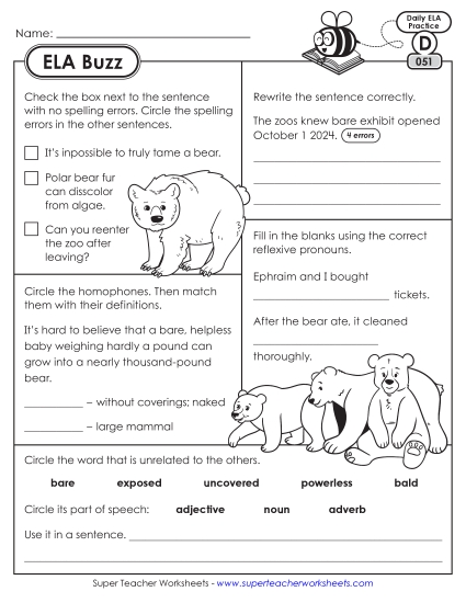 ELA Buzz: Week 11<br>Worksheets 51 through 55