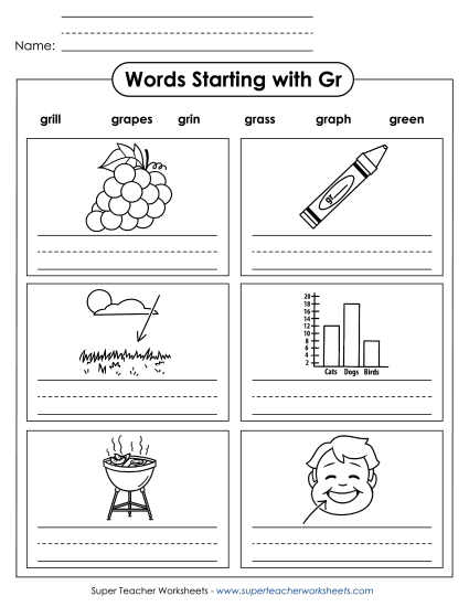 Writing Words that Start with GR